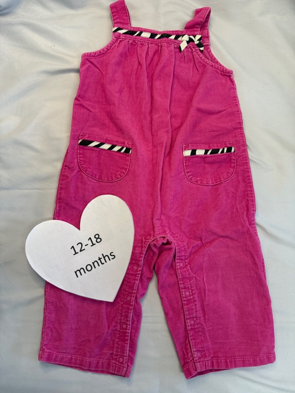 Gymboree - 12-18M - Pink Corduroy Kids Overalls